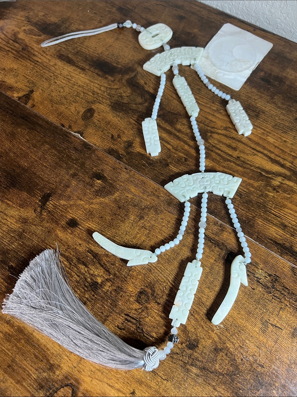 Ivory Carved Bead Tassel Home Art Sculpture